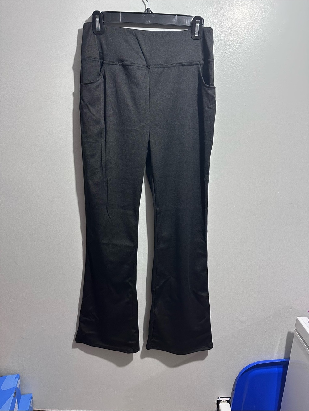 Black Flare Active Pants with Side Pockets Size XL (1495)